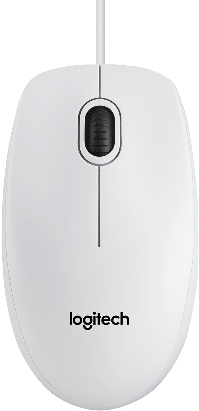 Мышь Logitech B100 Corded Mouse, WHITE фото1