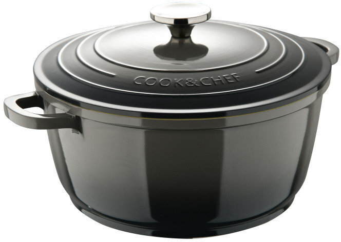 Каструля з кришкою Bergner Excalibur, сіра, 28 см, 6,5 л (BG-36102-GY) фото1