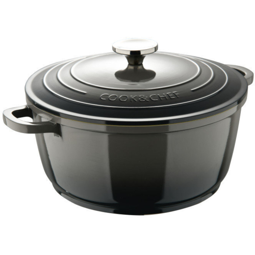 Кастрюля с крышкой Bergner Excalibur, сіра, 28 см, 6,5 л (BG-36102-GY)