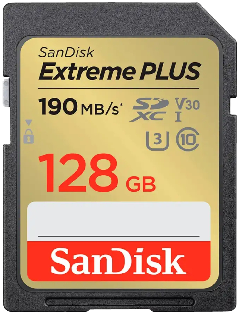 Карта памяти SANDISK Extreme PLUS SDXC 128GB UHS-I U3 V30 (SDSDXWA-128G-GNCIN)