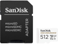 Карта пам'яті SanDisk microSDXC High Endurance 512GB UHS-I U3 V30 + SD Adapter (SDSQQNR-512G-GN6IA)