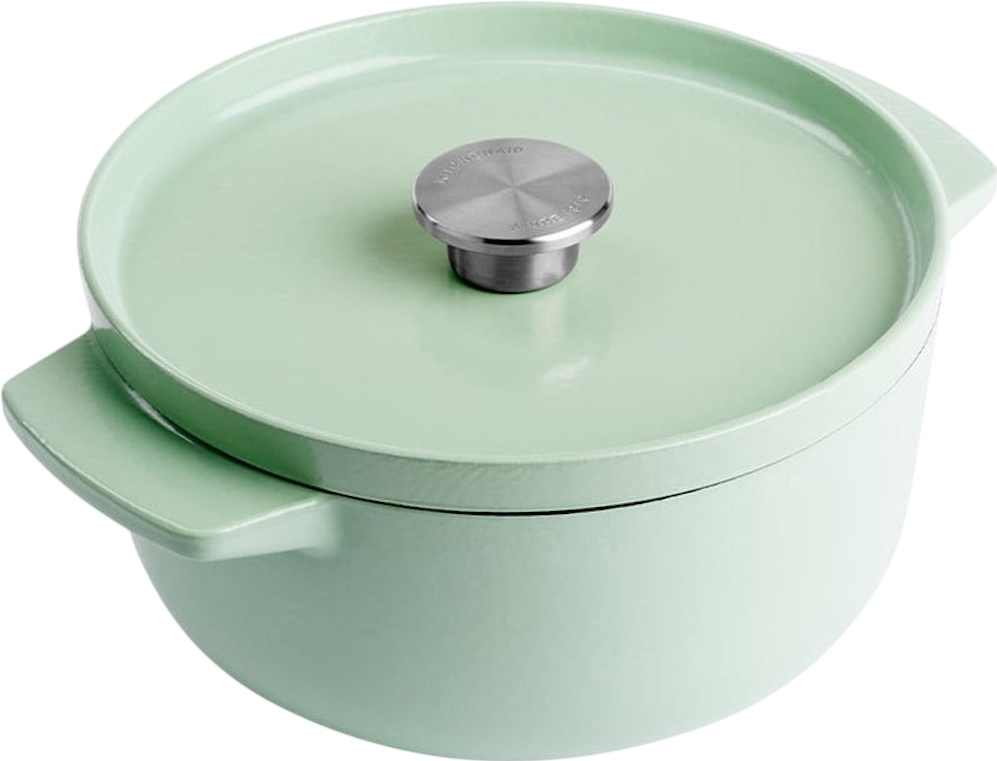 Кастрюля чугунная с крышкой KitchenAid, 22 см, 3,3 л, фисташковая (CC007433-001) фото1