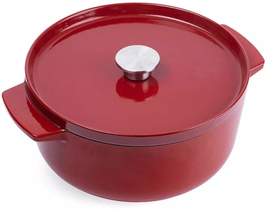Каструля чавунна з кришкою KitchenAid, 26 см, 5,2 л, червона (CC006060-001) фото1