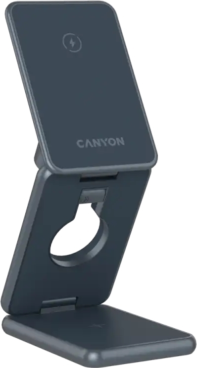 Беспроводное зарядное устройство Canyon Foldable wireless charger 15W 3in1 Metal (CNS-WCS309M) фото1