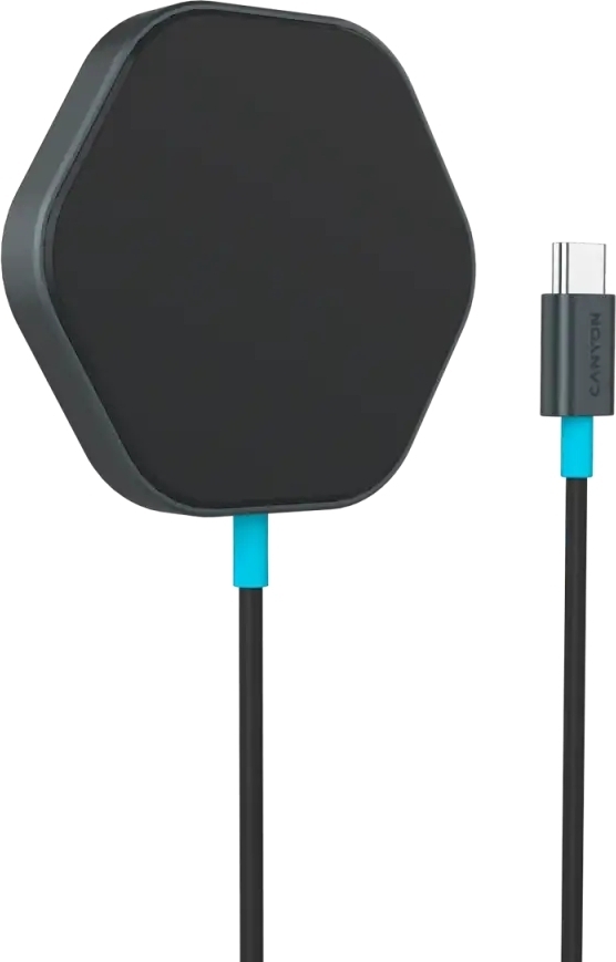 Беспроводное зарядное устройство Canyon Hexagon 110 Dark Grey (CNS-WCS110) фото1
