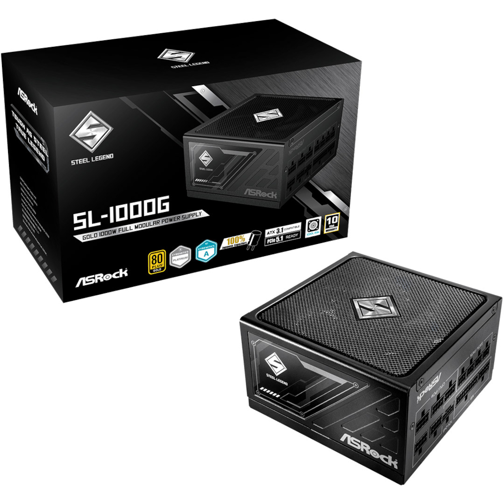 Блок живлення ASROCK 1000W, 80 Pluse GOLD (SL-1000G) фото1