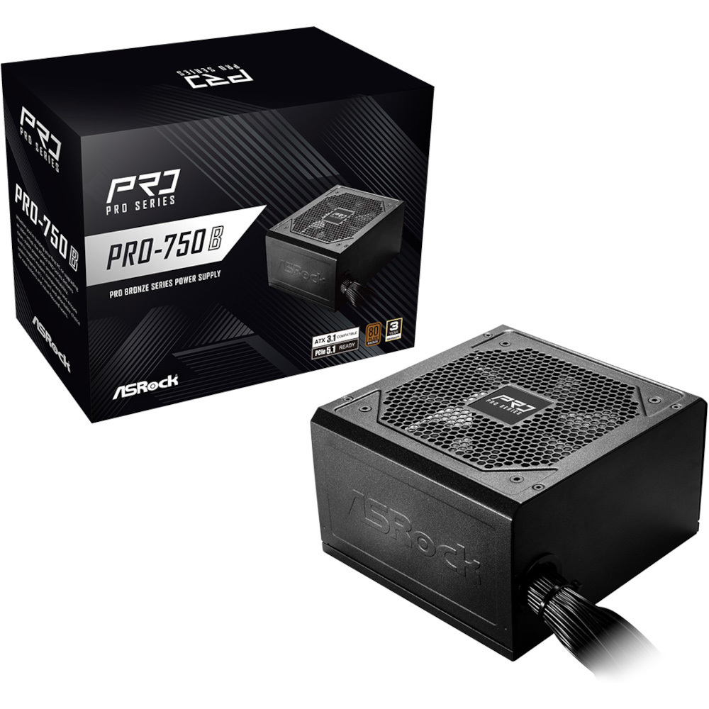 Блок живлення ASROCK 750W, 80 Pluse BRONZE (PRO-750B) фото1