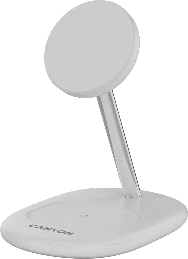 Беспроводное зарядное устройство Canyon WCS-205 15 Вт Qi2 2-в-1 White (CNS-WCS205WW/A фото1