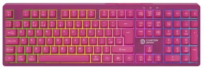Игровая клавиатура Canyon Fortnax Bluetooth/Wireless/ USB UA Pink (CND-SKBW2) фото1