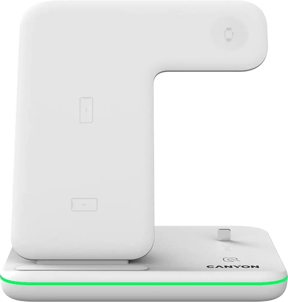 Беспроводное зарядное устройство Canyon WS-302 3 в 1 QI White (CNS-WCS302W) фото1
