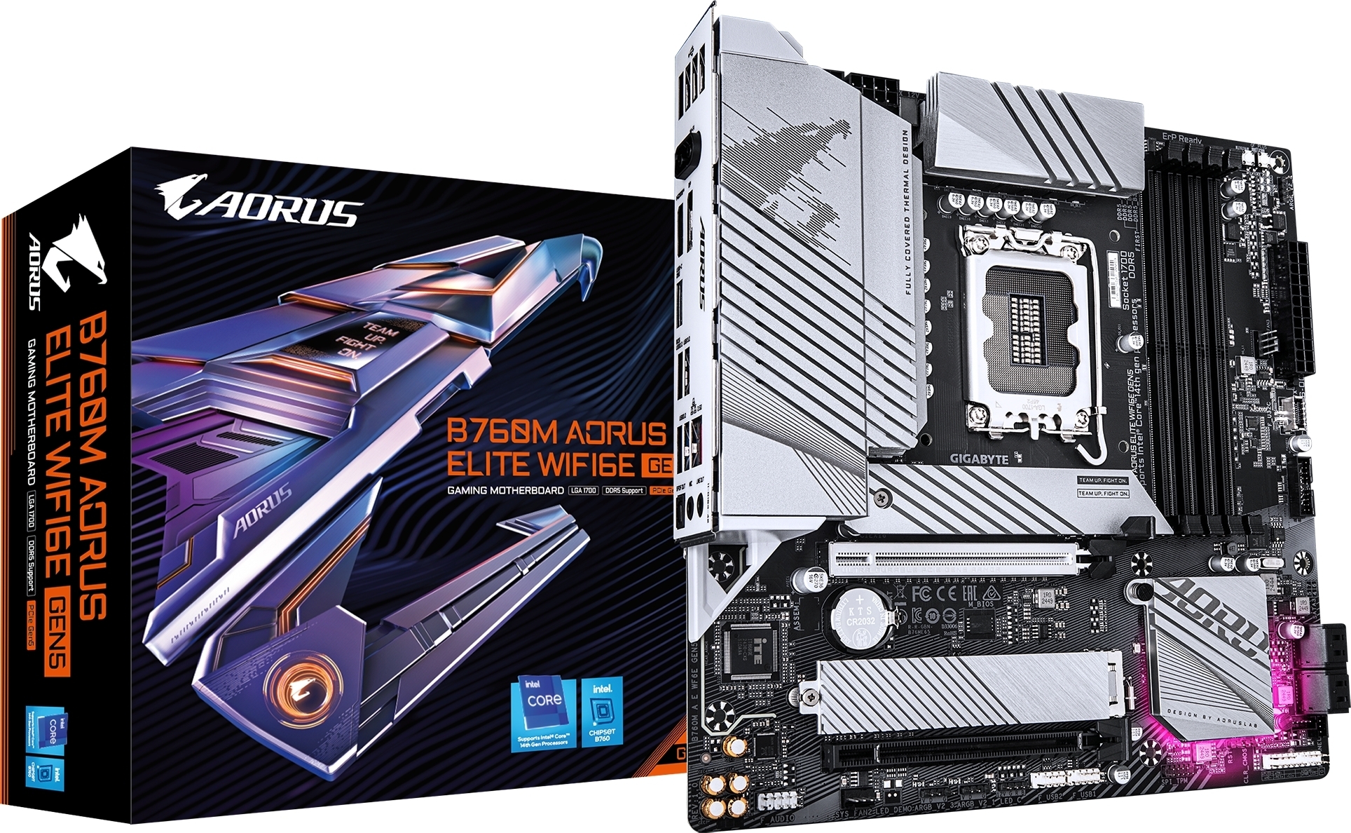 Материнcкая плата GIGABYTE Intel B760 (B760M_AORUS_ELITE_WIFI6E_GEN5) фото1