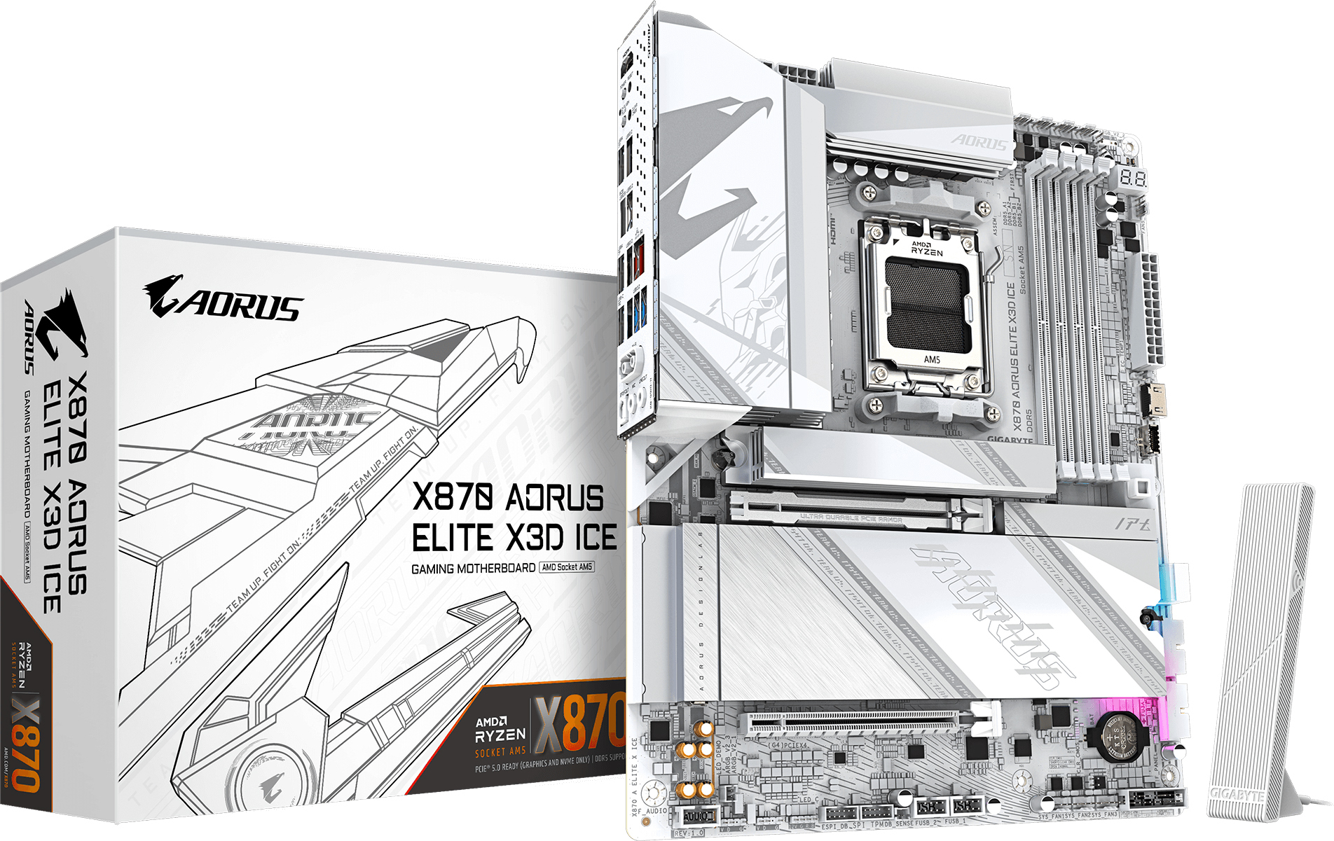 Материнcкая плата GIGABYTE AMD X870 (X870_AORUS_ELITE_X3D_ICE) фото1
