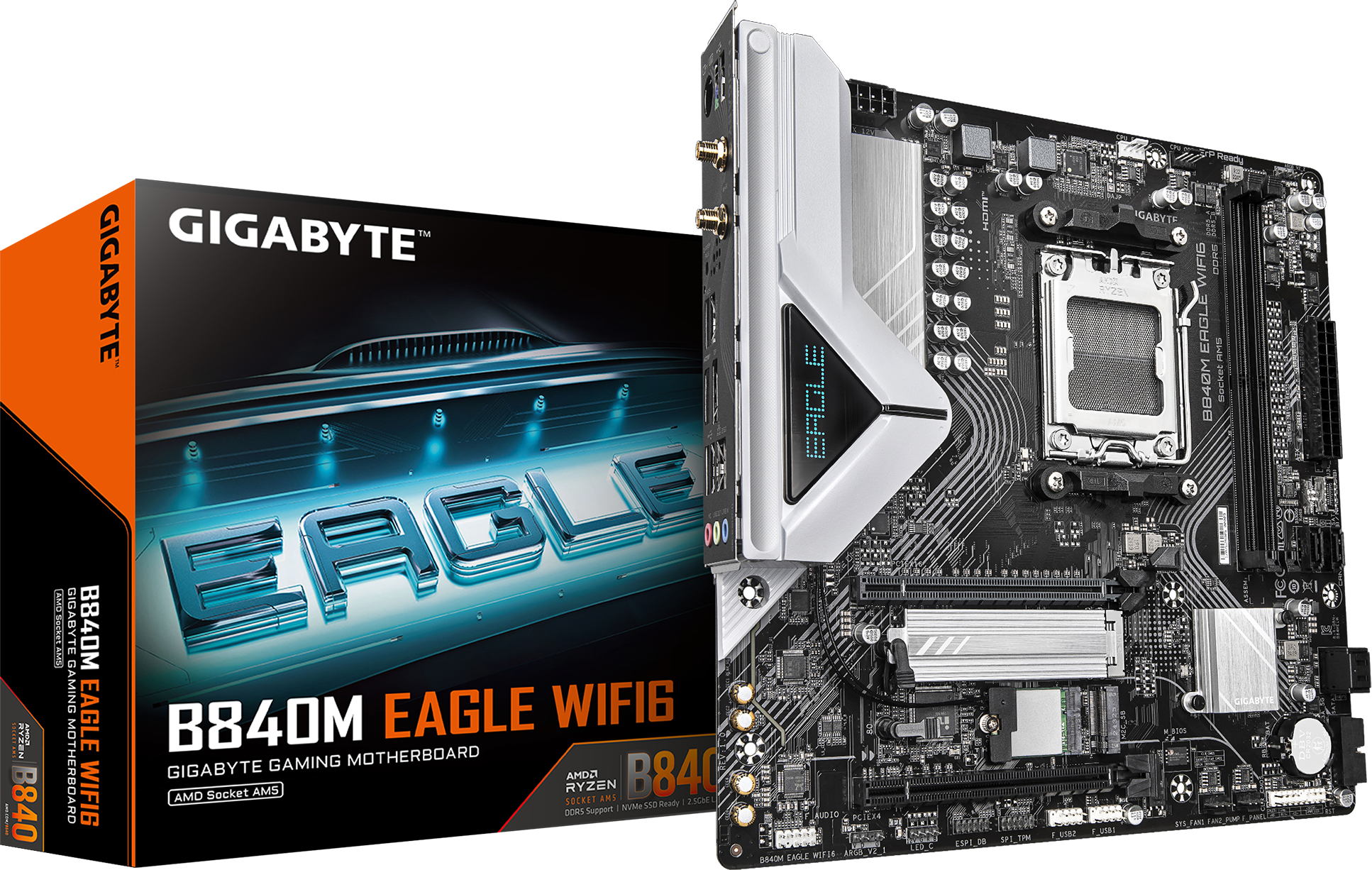 Материнcкая плата GIGABYTE AMD B840 (B840_EAGLE_WIFI6E) фото1