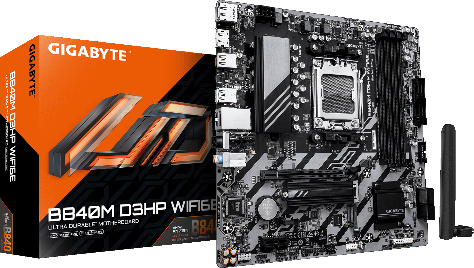 Материнcкая плата GIGABYTE AMD B840 (B840M_D3HP_WIFI6E) фото1
