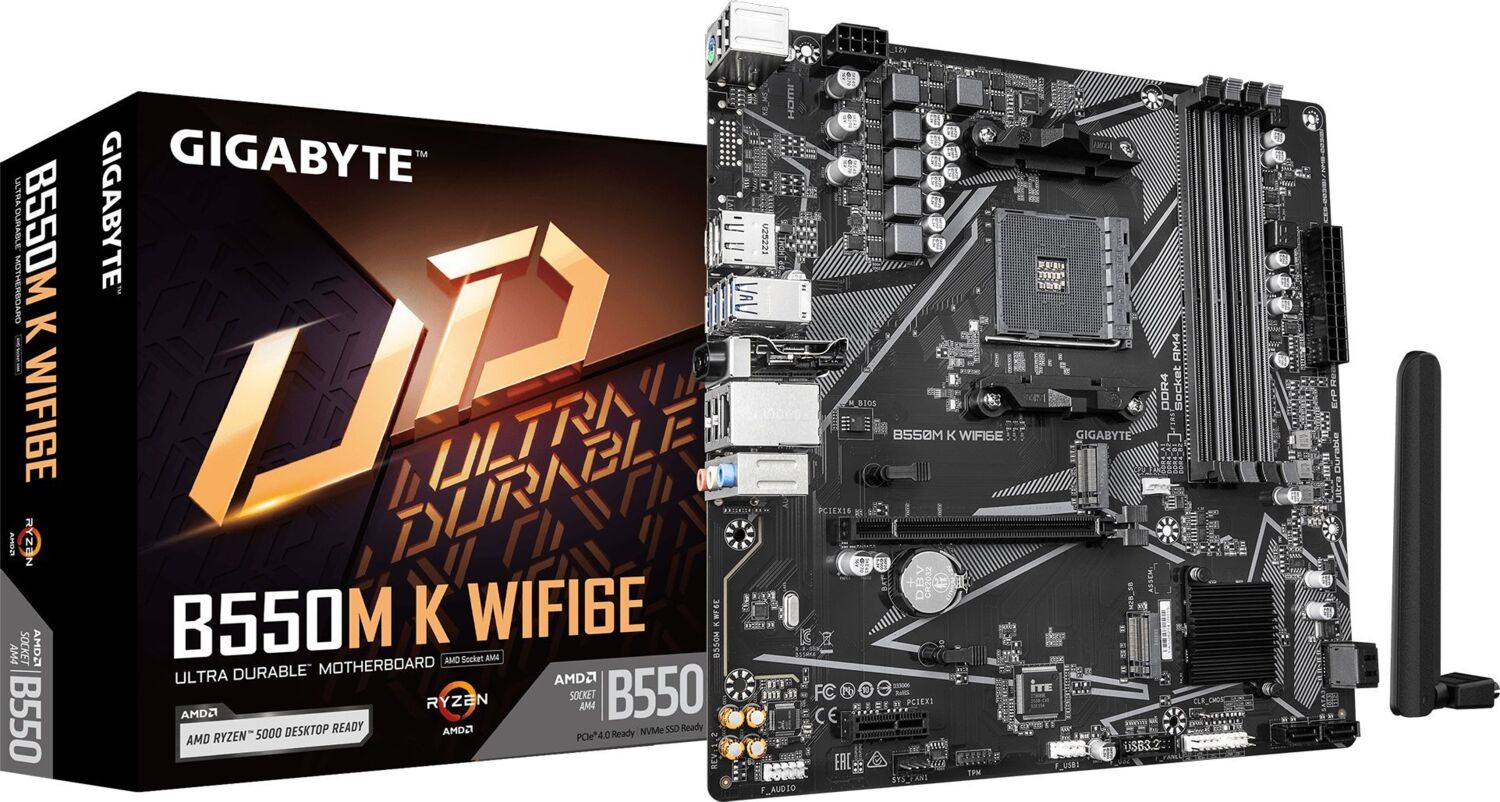 Материнcкая плата GIGABYTE AMD B550 (B550M_K_WIFI6E)