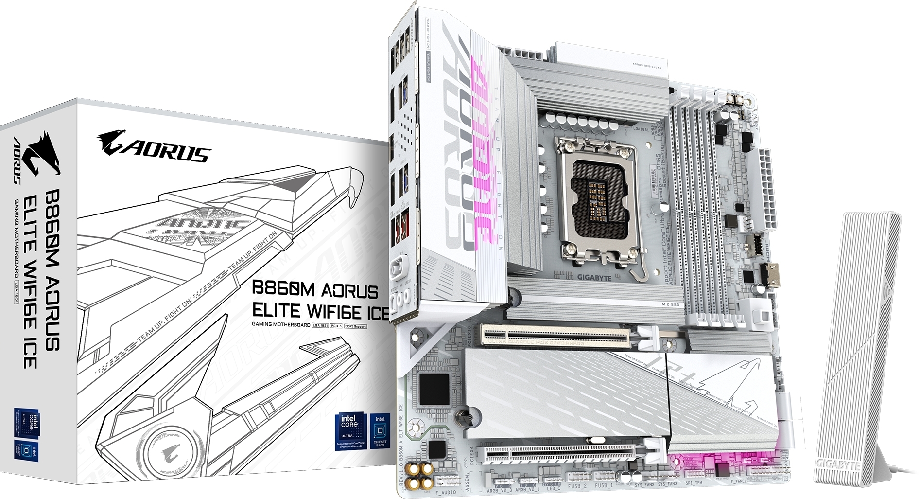 Материнcкая плата GIGABYTE Intel B860 (B860M_AORUS_ELITE_WIFI6E_ICE) фото1