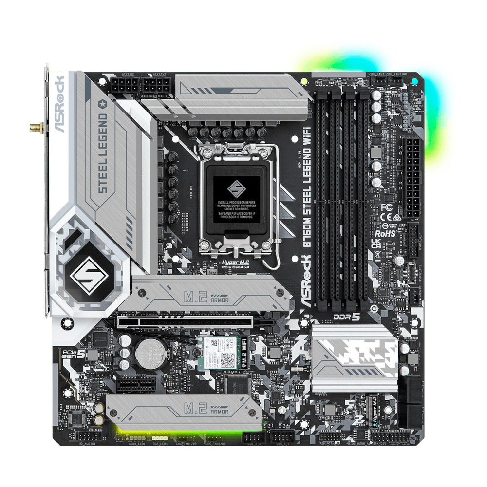 Материнcкая плата ASRock B760M STEEL LEGEND WIFI (B760M_STEEL_LEGEND_WIFI) фото1