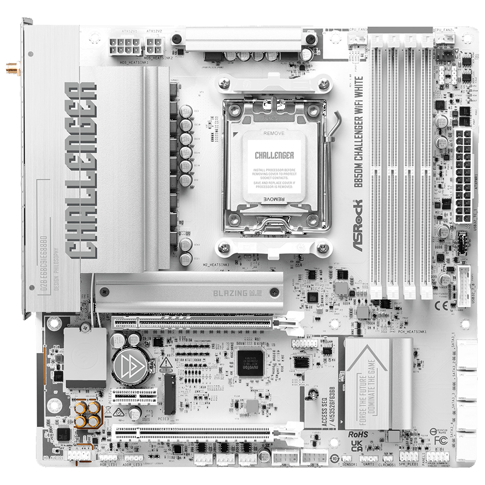 Материнcкая плата ASRock B850M CHALLENGER WIFI WHITE (B850M_CHALLENGER_WIFI_WHITE) фото1