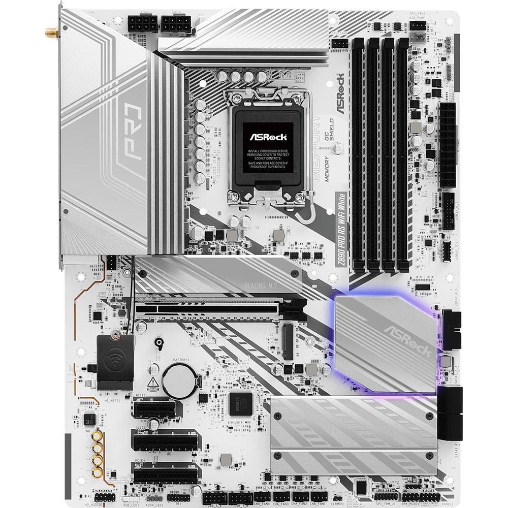 Материнcкая плата ASRock Z890 PRO RS WIFI WHITE (Z890_PRO-RS_WIFI_WHITE) фото1