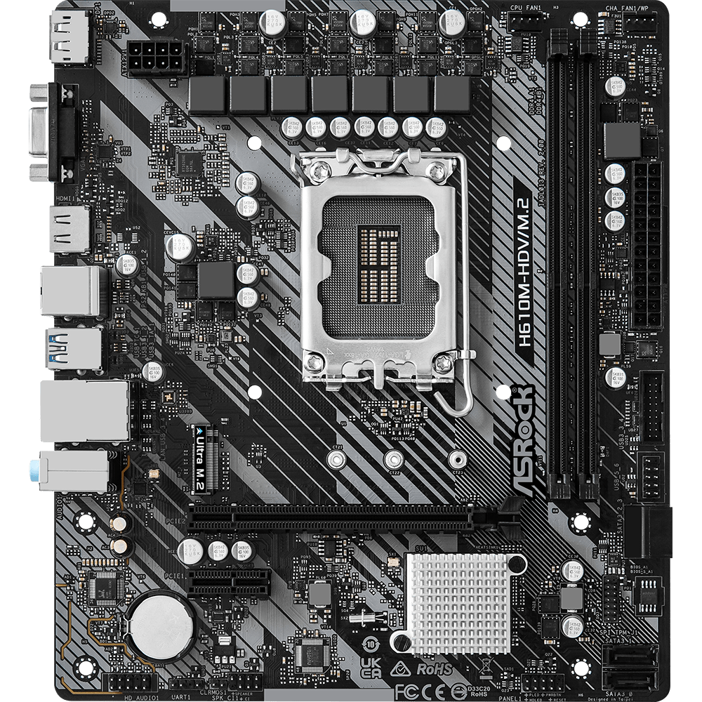 Материнcкая плата ASRock H610M-HDV/M.2 R2.0 (H610M-HDV/M.2 R2.0) фото1