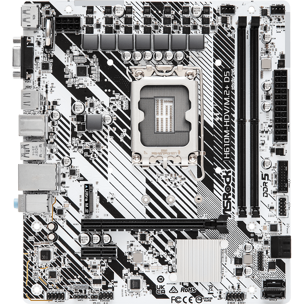 Материнcкая плата ASRock H610M-HDV/M.2+ D5 (H610M-HDV/M.2+ D5) фото1