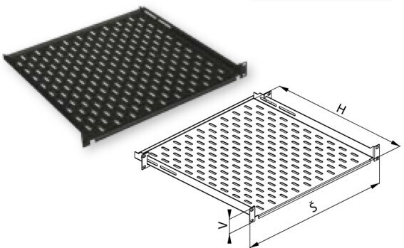 Полка CONTEG для серверов 19", 1U, глубина 650 мм, Black (DP-PT-650-H) фото1