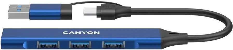 USB-хаб Canyon DS-02 4in1 USB-A/C Blue (CNS-TDS02BL) фото1
