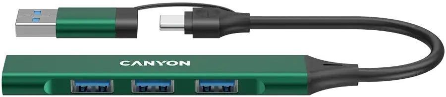 USB-хаб Canyon DS-02 4in1 USB-A/C Green (CNS-TDS02GR) фото1