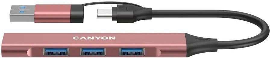 USB-хаб Canyon DS-02 4in1 USB-A/C Pink (CNS-TDS02P) фото1