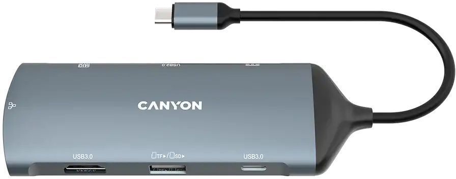 USB-хаб Canyon DS-15 8in1 4k USB-C Dark Grey (CNS-TDS15) фото1