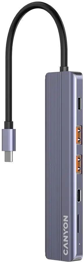 USB-хаб Canyon DS-17 6in1 4k USB-C Grey (CNS-TDS17) фото1