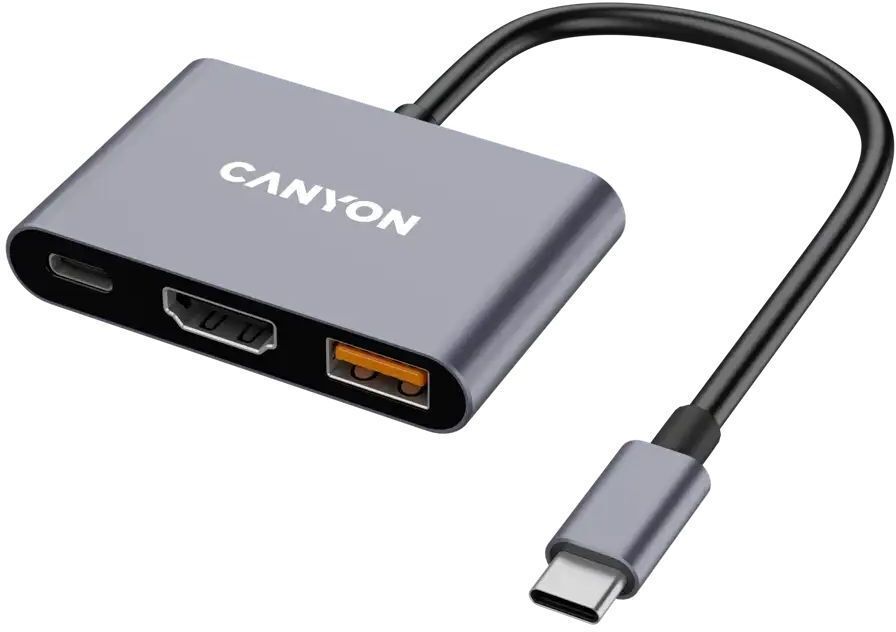 USB-хаб Canyon DS-4 3in1 USB-C Grey (CNS-TDS4) фото1