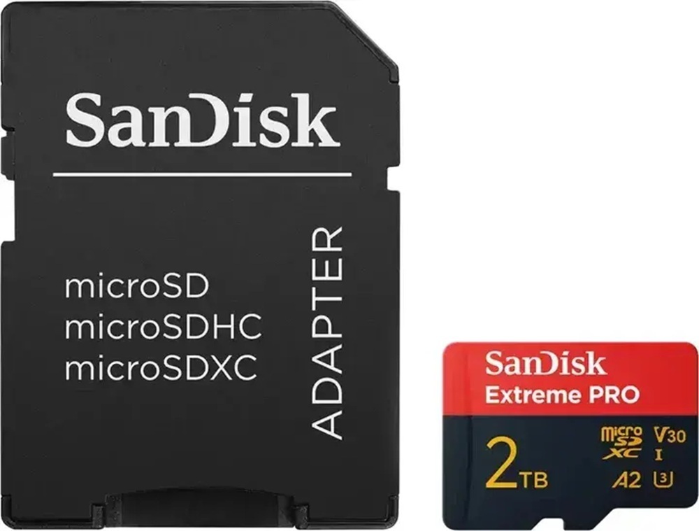 Карта памяти SanDisk Extreme Pro microSDXC 2TB UHS-I U3 + SD adapter (SDSQXCD-2T00-GN6MA) фото1