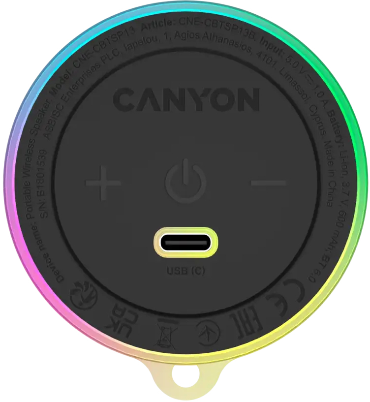 Портативная акустика Canyon OnMove 13 Black (CNE-CBTSP13B) фото1
