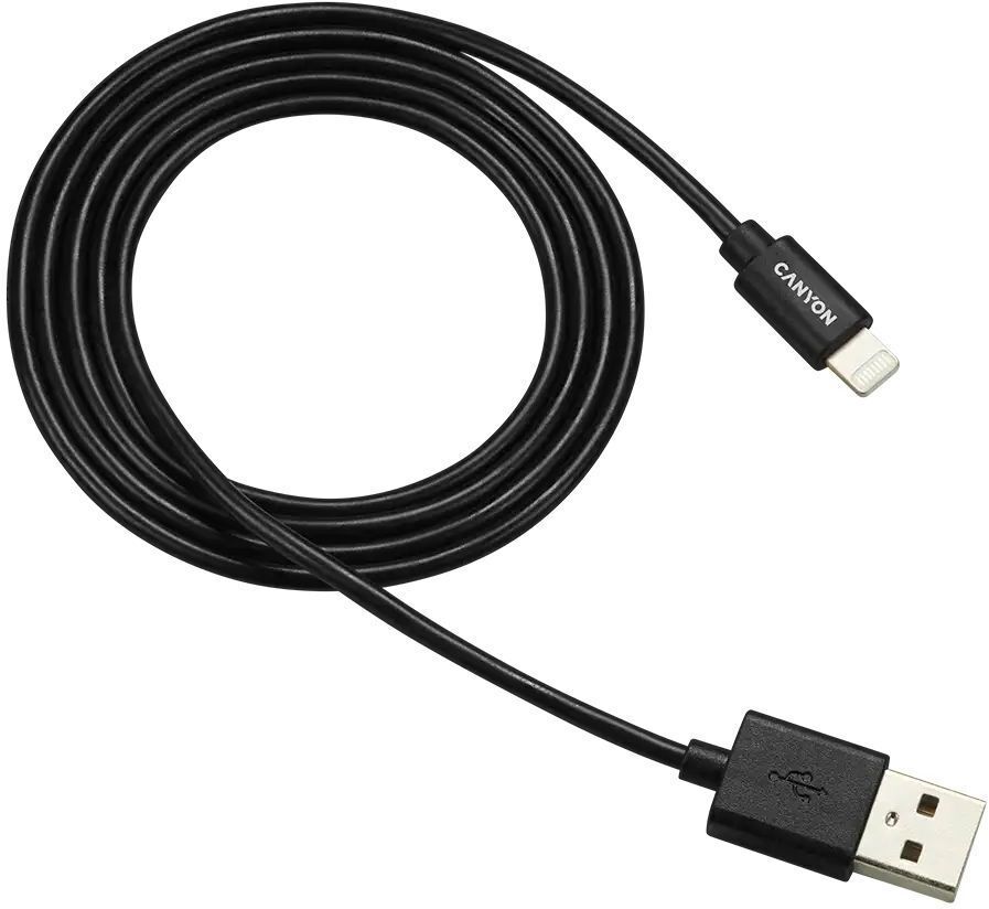 Кабель Canyon USB-A - Lightning 1m Black (CNS-MFICAB01B) фото1