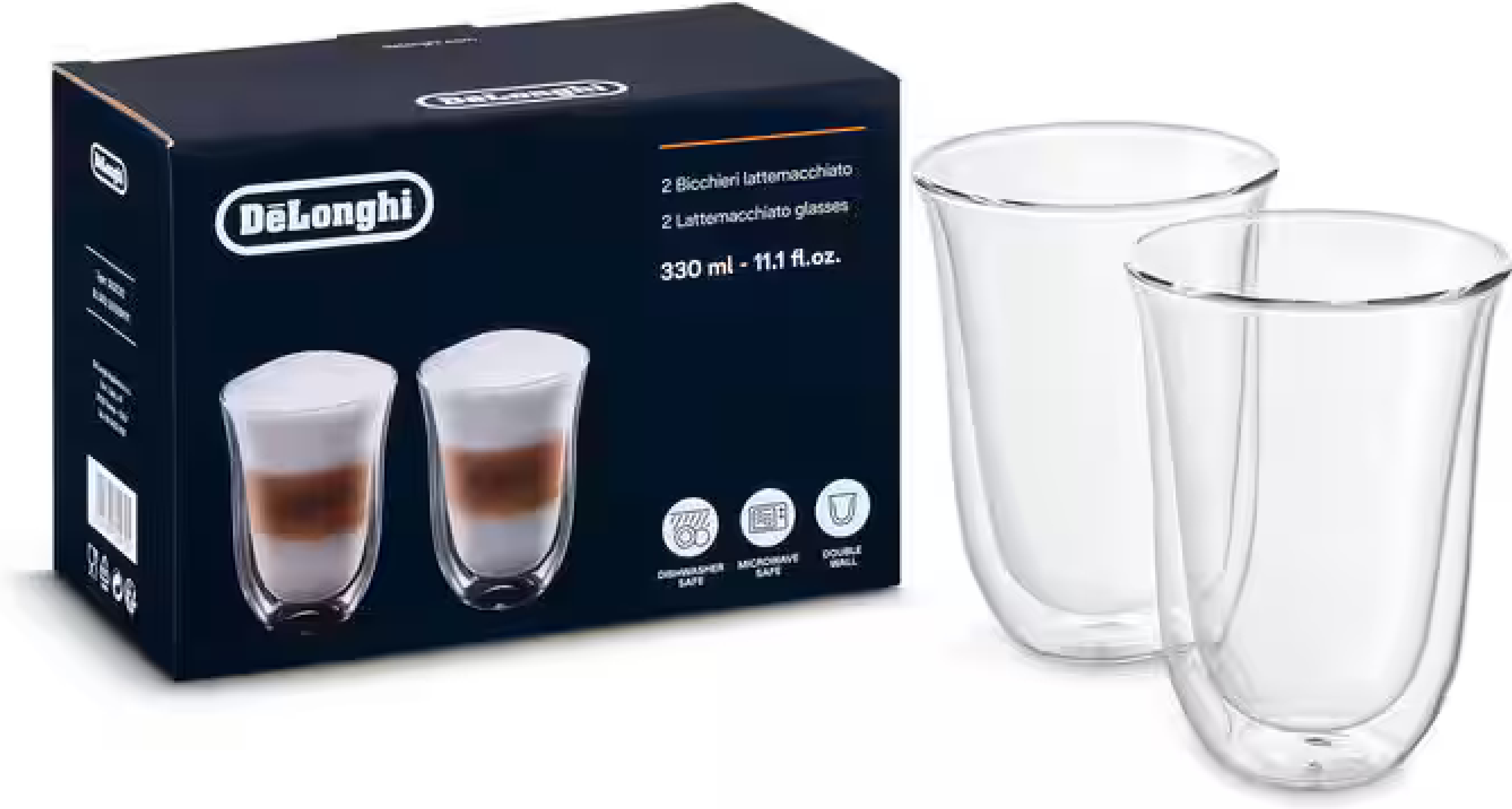 Набір склянок DeLonghi LATTEMACCHIATO, 2 шт (DLSC312) фото1