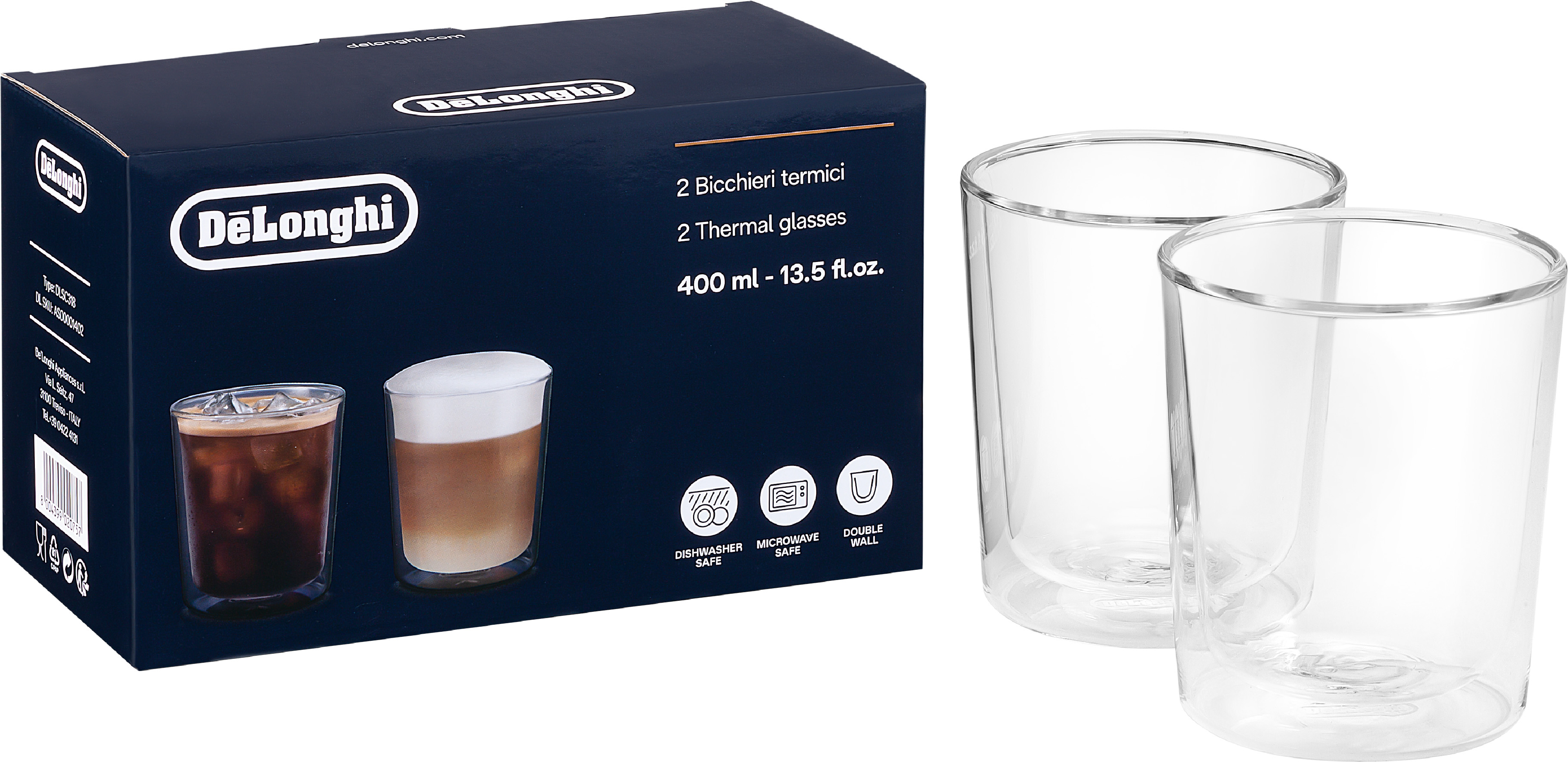Набір склянок DeLonghi DRINKS, 400 мл, 2шт (DLSC318) фото1