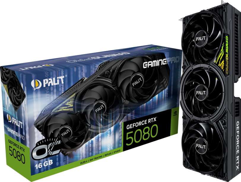 Видеокарта Palit NVIDIA GeForce RTX 5080 GamingPro OC 16GB GDDR7 (NE75080S19T2-GB2031A)