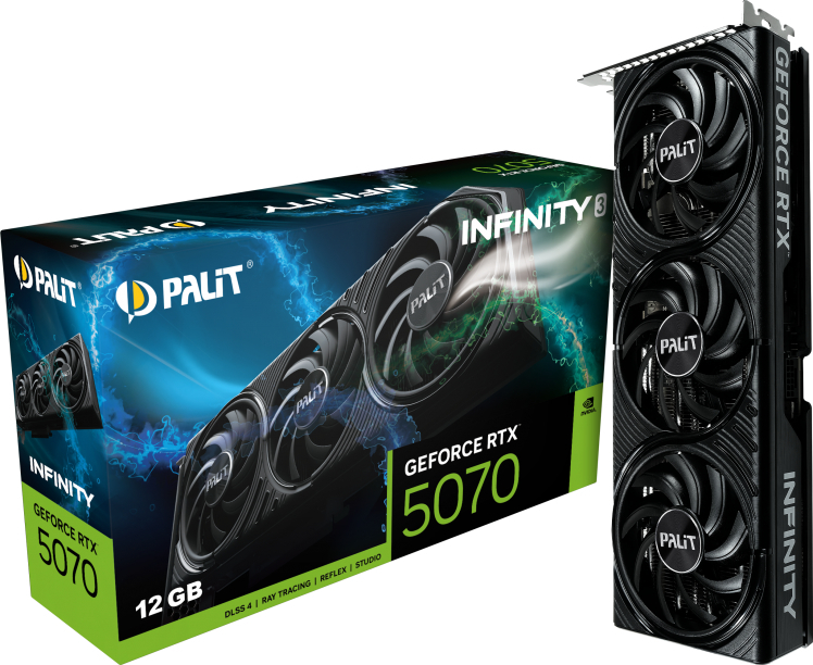 Видеокарта Palit NVIDIA GeForce RTX 5070 Infinity 3 12GB GDDR7 (NE75070019K9-GB2050S) фото1