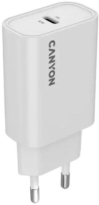 Сетевое зарядное устройство Canyon OnCharge 30CL Max Power 30W 1xPD EU White (CNE-CHA30CLW) фото1