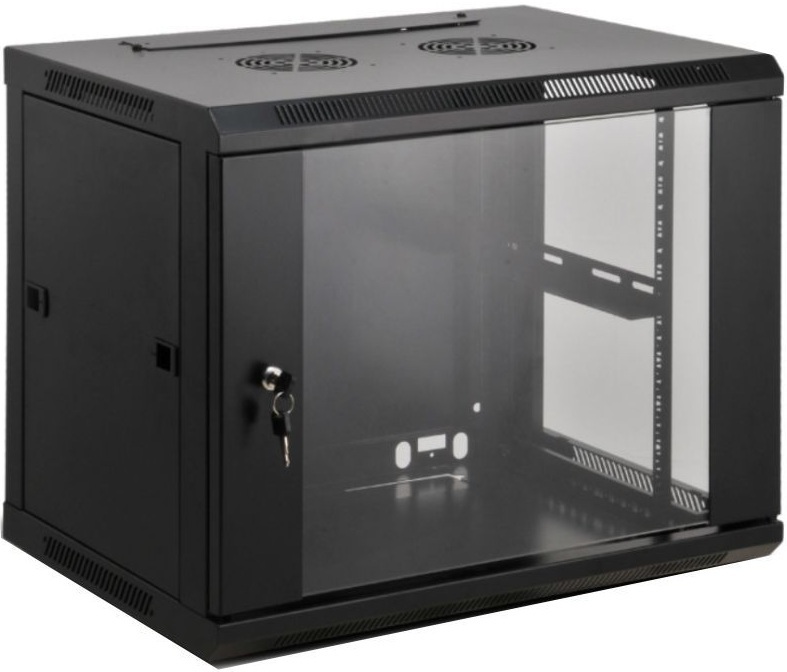 Шафа настінна KINGDA 19" 6U 600x600 RAL9004 (KD-007-6606) фото1