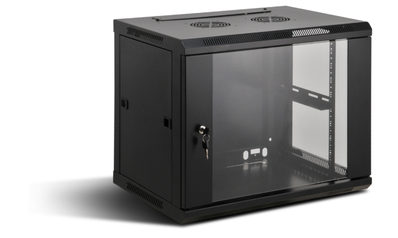 Шафа настінна KINGDA 19" 9U 600x600 RAL9004 (KD-007-6609) фото1