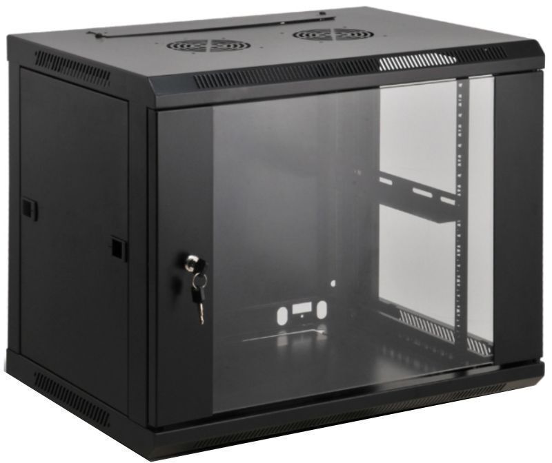 Шафа настінна KINGDA 19" 15U 600x600 RAL9004 (KD-007-6615) фото1
