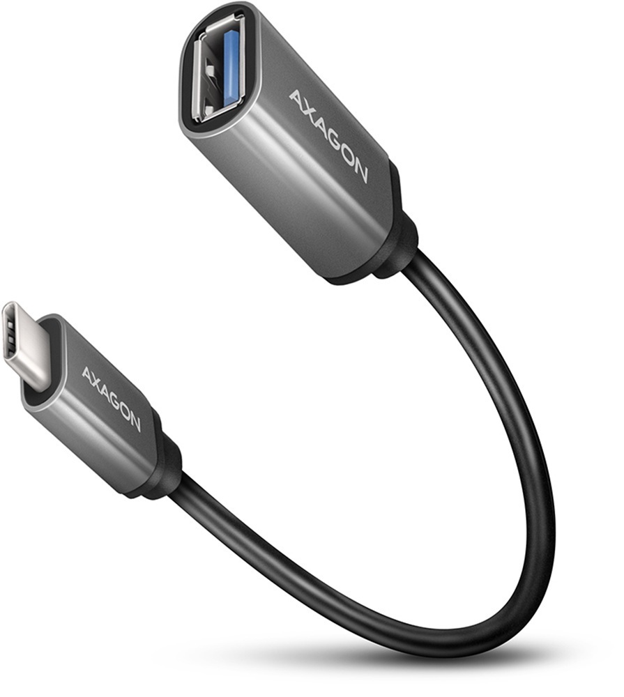 Адаптер Axagon USB-C-USB-A кабель 20см, Сірий (RUCM-AFAC) фото1