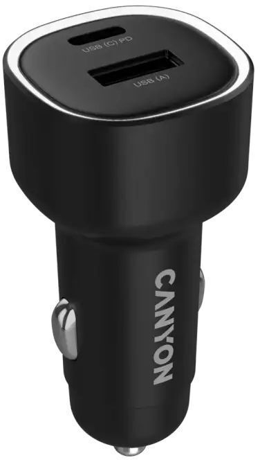 Автомобильное зарядное устройство Canyon OnDrive 85 PD 85W USB-A USB-C Black (CNE-CCABR8AC) фото1