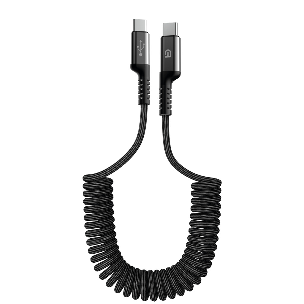 Кабель ArmorStandart AR17 Spiral USB-С to USB-C 3A 1m Black (ARM75392) фото1