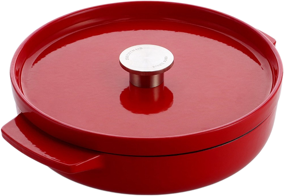 Сотейник чугунный с крышкой KitchenAid, 26 см, 2,77 л (CC009009-001) фото1