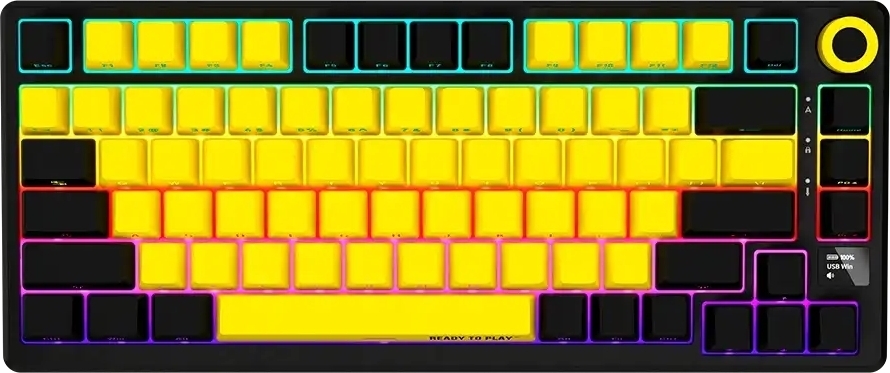 Игровая клавиатура Lorgar KBP7075W Wireless Gaming Mechanical Pro Black-Yellow (LRG-KBP7075W-YL-US) фото1