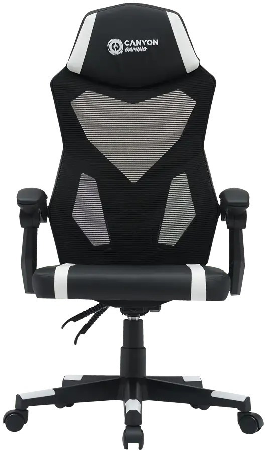 Кресло игровое Canyon Flow MCH01 Mesh Black White (CNE-MCH01W) фото1