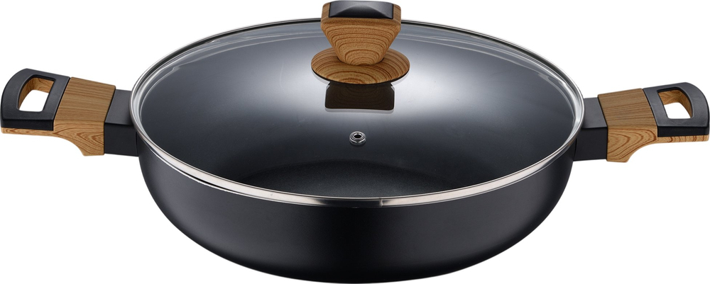Сотейник з кришкою Bergner Earth black, 28 см (BG-32038-BK) фото1
